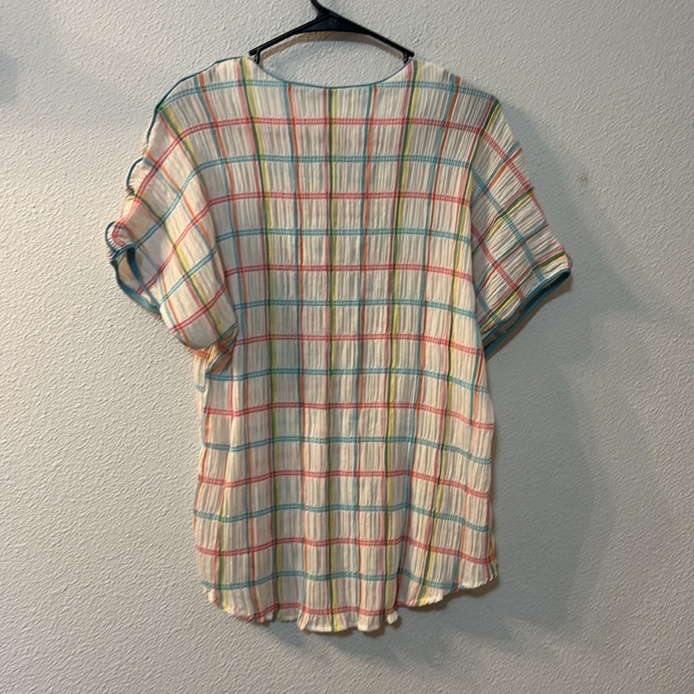Caribou Multicolor Plaid Women's Top - Picture 6 of 6
